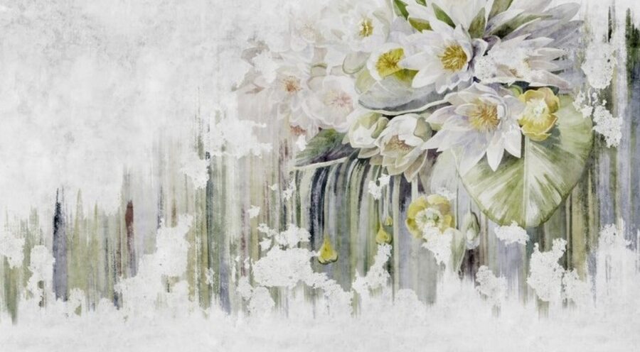 Painting of flowers on a white background