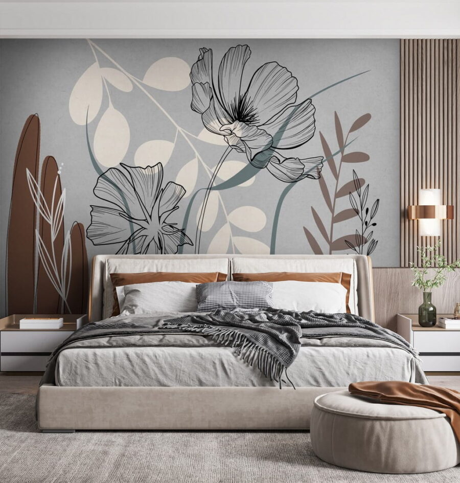 Drawing of flowers and leaves u71304pib1 900x946 - Drawing of flowers and leaves - tegory