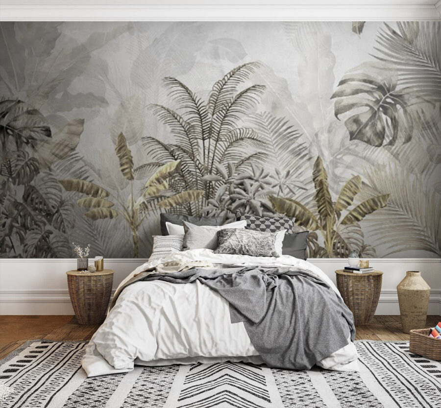 Tropical leaves in soft silhouette. Tropical leaves in soft silhouette.