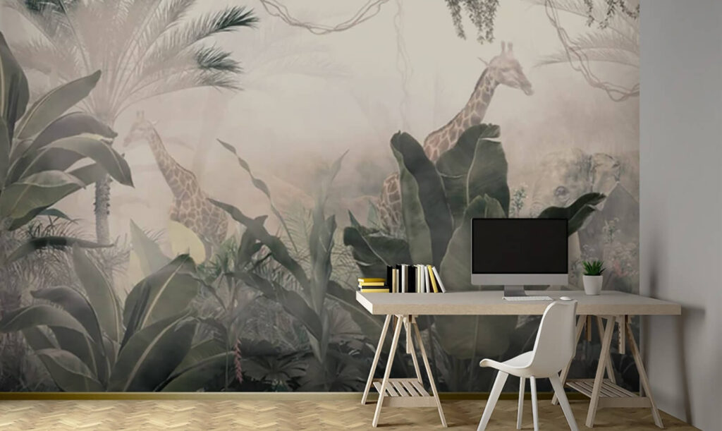 Giraffes in a forest with trees and plants u71250pib1 1024x611 - Giraffes in a forest with trees and plants - tegory