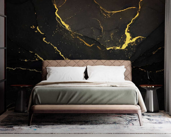 Elegant black marble with yellow veins Elegant black marble with yellow veins