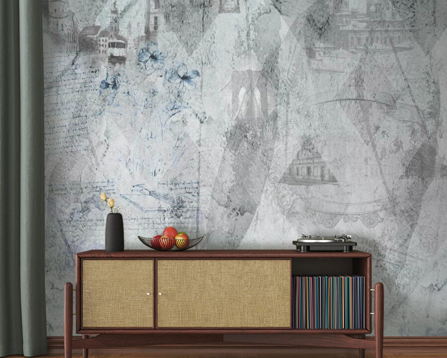u68154pig20m 900x720 - Grey and white wallpaper with drawings - tegory