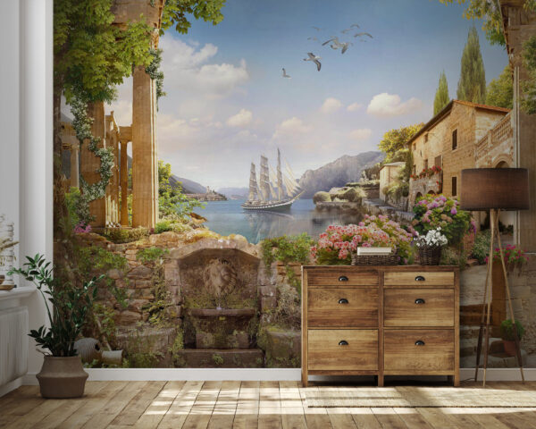 Stone building with a boat in the water u67847pig41 600x480 - Stone building with a boat in the water - tegory