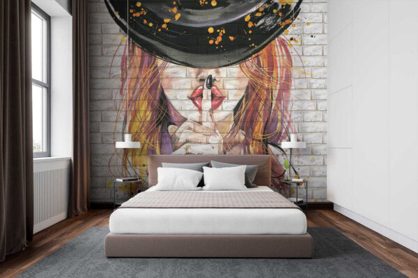 Painting of a woman with a hat Painting of a woman with a hat