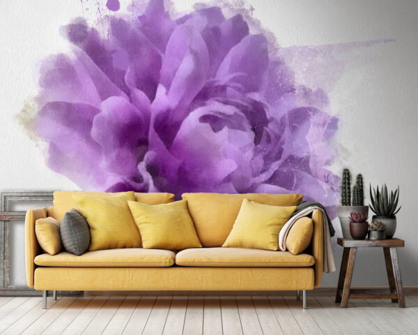 Purple flower with paint splashes u67624pig36 600x480 - Purple flower with paint splashes - tegory