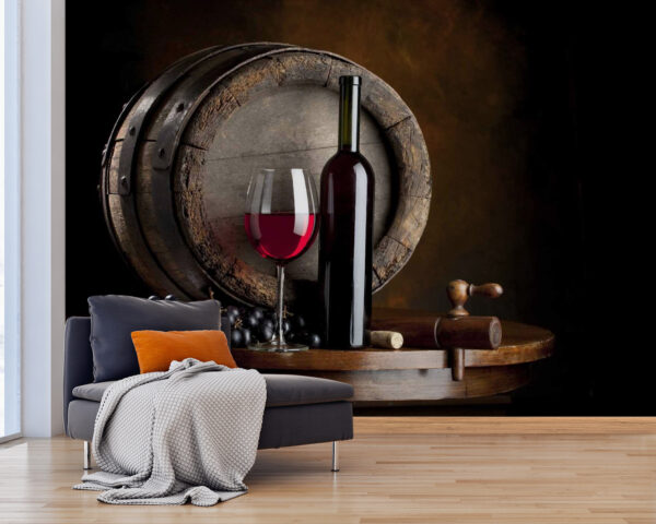 Wine bottle and glass on a table u65206pig25 600x480 - Wine bottle and glass on a table - tegory