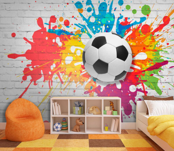 Football ball on a brick wall Football ball on a brick wall