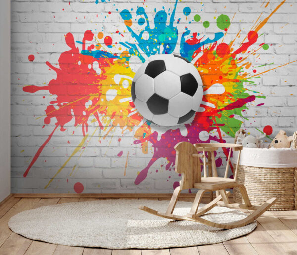 Football ball on a brick wall Football ball on a brick wall