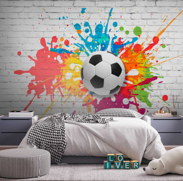 Football ball on a brick wall Football ball on a brick wall