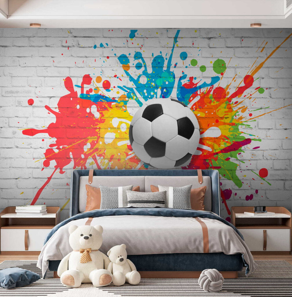Football ball on a brick wall Football ball on a brick wall