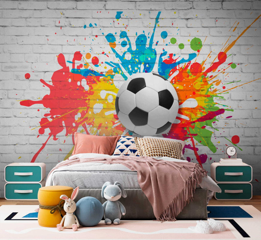 Football ball on a brick wall Football ball on a brick wall