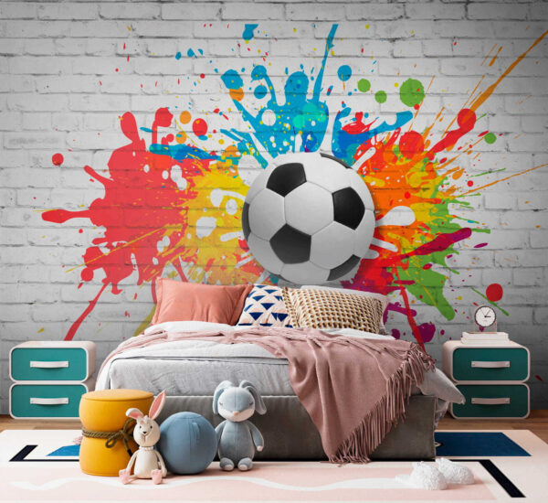 Football ball on a brick wall Football ball on a brick wall