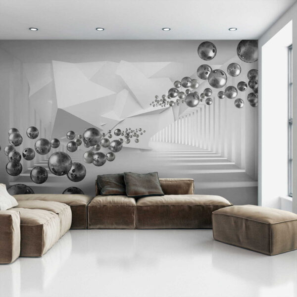 White room with white walls and white columns White room with white walls and white columns