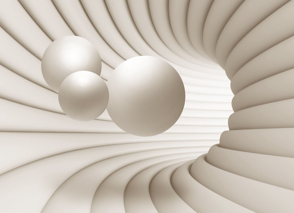 White circular object with balls White circular object with balls