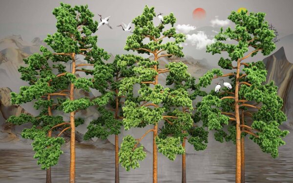 Group of trees with birds flying above them u62719p 600x375 - Group of trees with birds flying above them - tegory