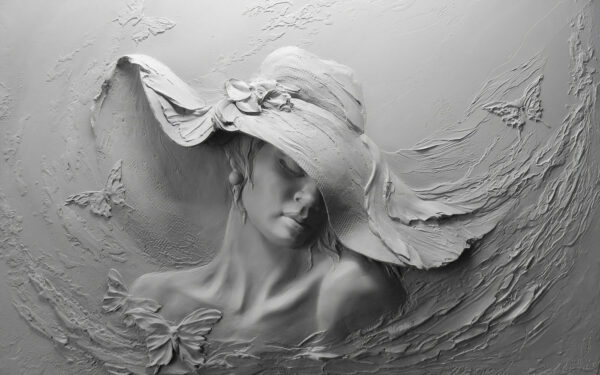 Sculpture of a woman in a hat Sculpture of a woman in a hat