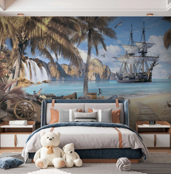 Pirate ship on a beach Pirate ship on a beach