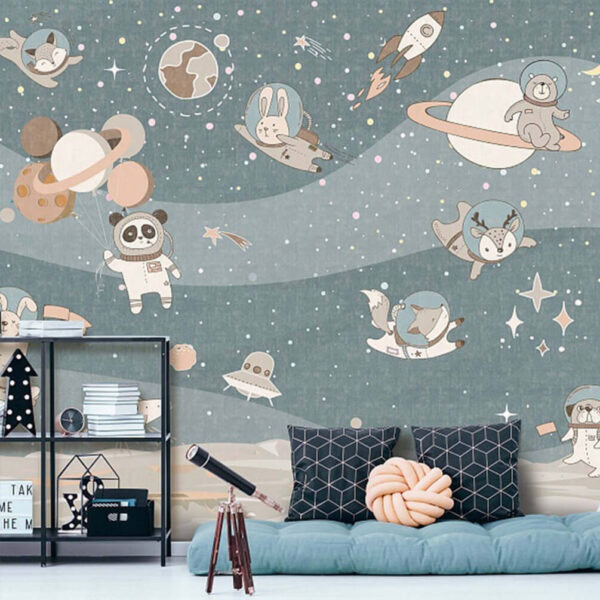 Cartoon space scene with planets and stars u62416pir1m 600x600 - Cartoon space scene with planets and stars