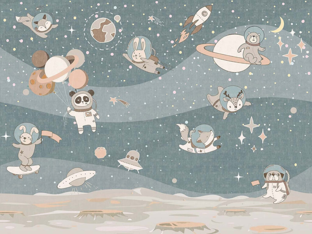 Cartoon space scene with planets and stars u62416p 1024x768 - Cartoon space scene with planets and stars