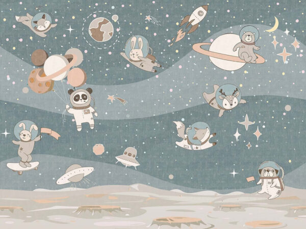 Cartoon space scene with planets and stars u62416p 600x450 - Cartoon space scene with planets and stars