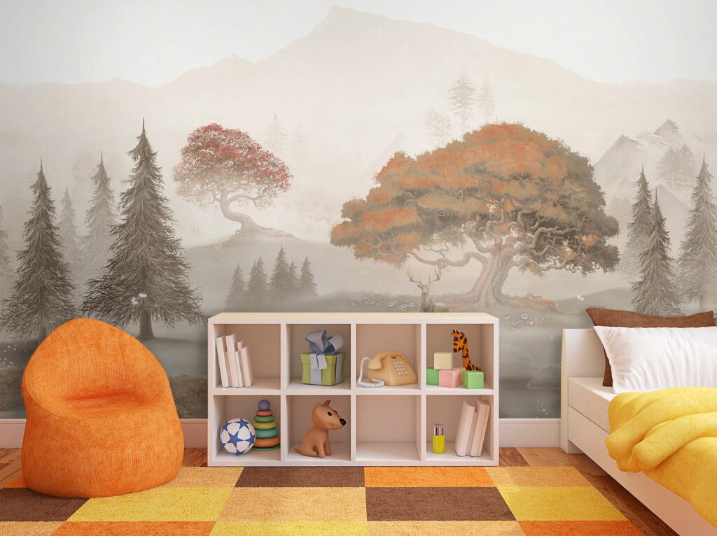 u62117pir3 1024x766 - Painting of a forest with trees and mountains - tegory