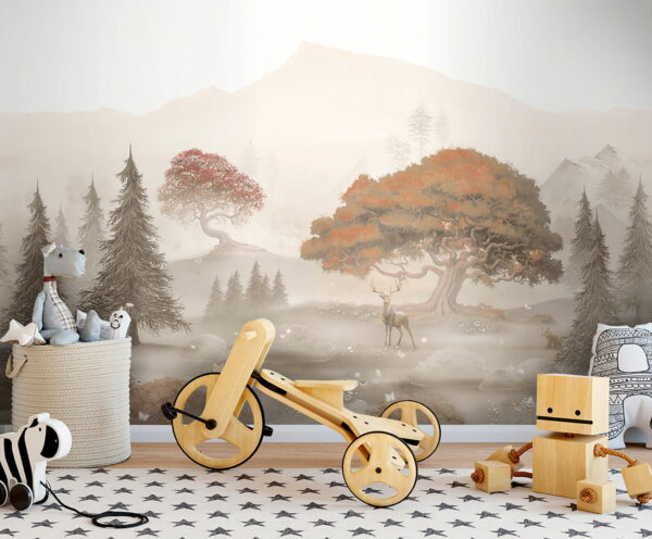 u62117pir2 600x496 - Painting of a forest with trees and mountains - tegory