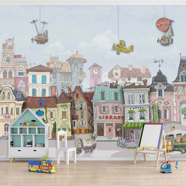 Group of buildings with cars and airplanes u62113pir1m 600x600 - Group of buildings with cars and airplanes - tegory