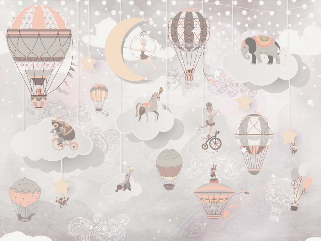 Group of hot air balloons and animals u62102p 1024x768 - Group of hot air balloons and animals - tegory
