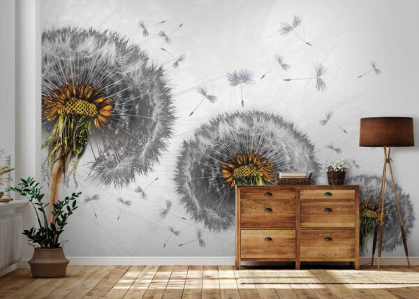 Dandelions dispersing into the breeze. Dandelions dispersing into the breeze.