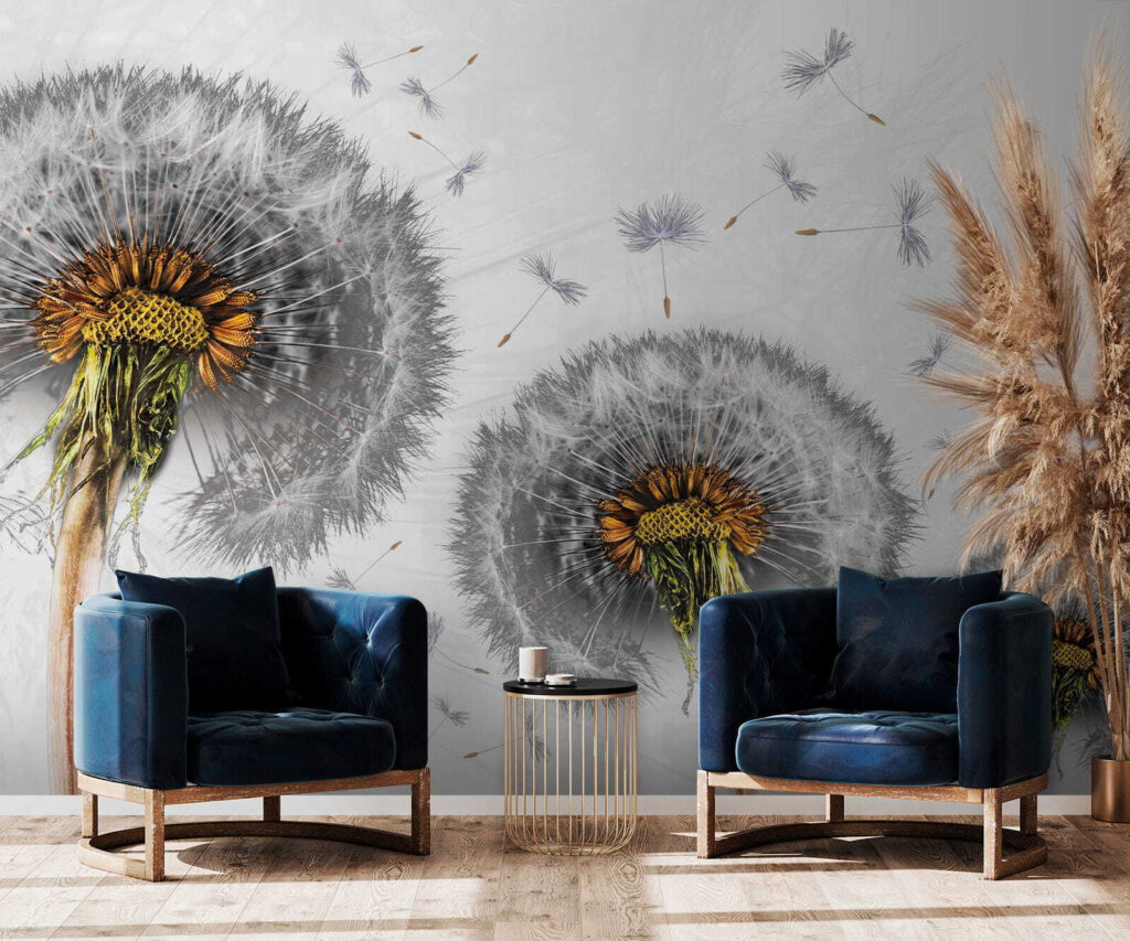 Dandelions dispersing into the breeze Dandelions dispersing into the breeze