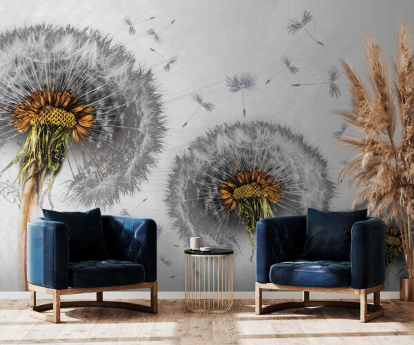 Dandelions dispersing into the breeze. Dandelions dispersing into the breeze.