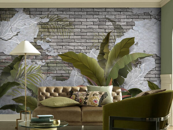 Brick wall with leaves and a brick wall u59823pig1 600x450 - Brick wall with leaves and a brick wall - tegory