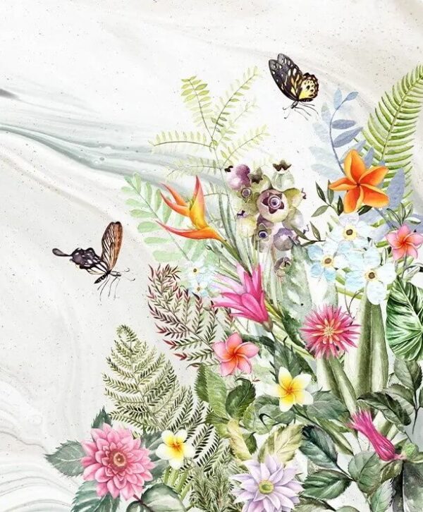 Painting of flowers and butterflies u59350p 600x726 - Painting of flowers and butterflies - tegory
