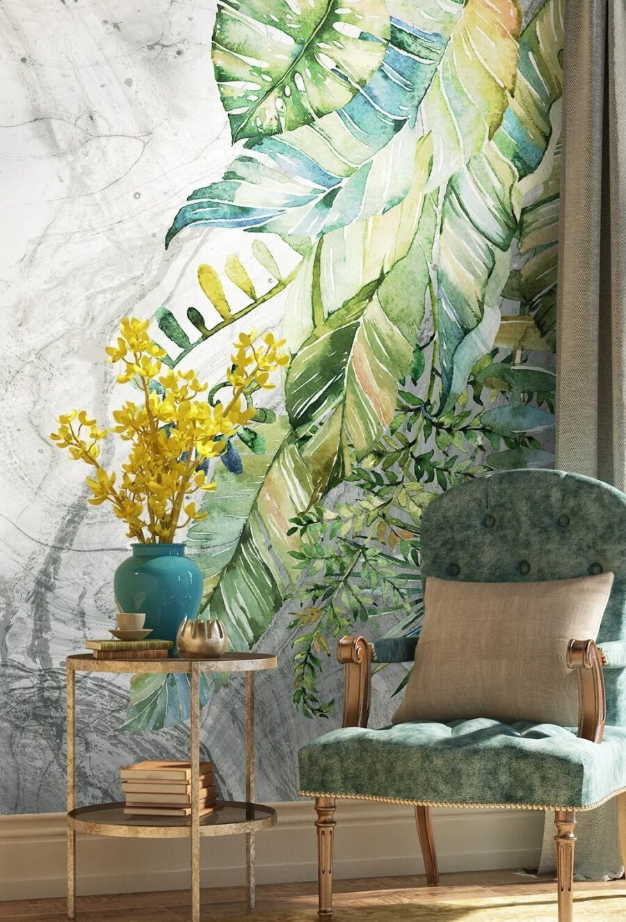 Painting of leaves on a marbled surface u59347pig1m 900x1325 - Painting of leaves on a marbled surface - tegory