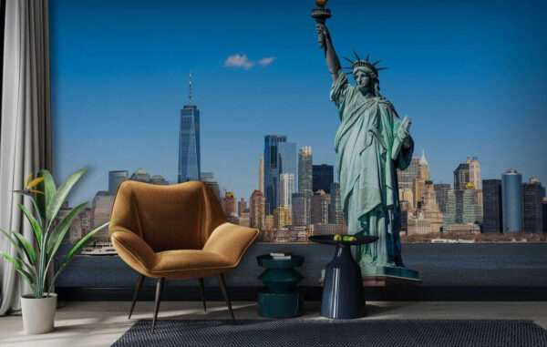 Statue of liberty with a city in the background u58760pig1 600x381 - Statue of liberty with a city in the background - tegory