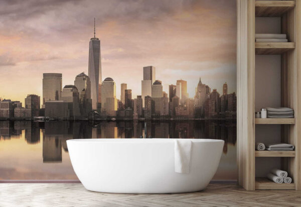 City skyline with a body of water City skyline with a body of water