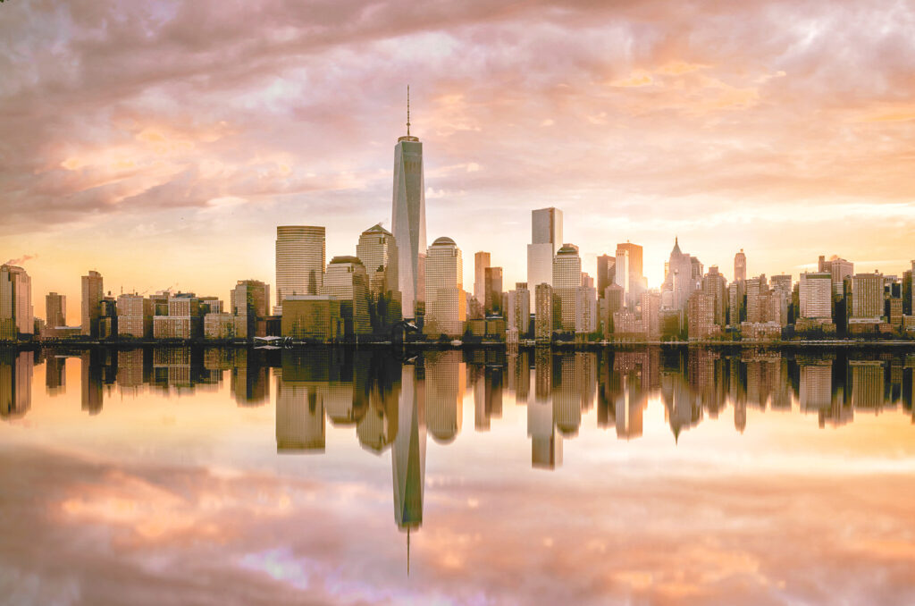 City skyline with a body of water City skyline with a body of water