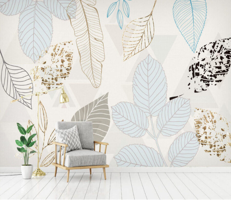 Pattern of leaves on a white background Pattern of leaves on a white background