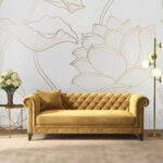 Wall murals Pattern of flowers on a white background