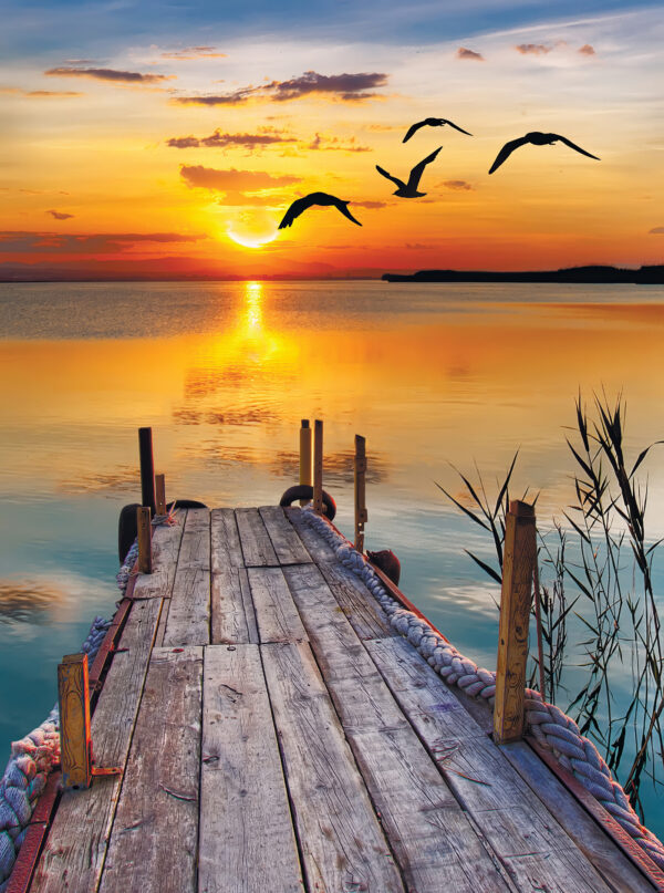 Dock with birds flying over water u57673p 600x807 - Dock with birds flying over water