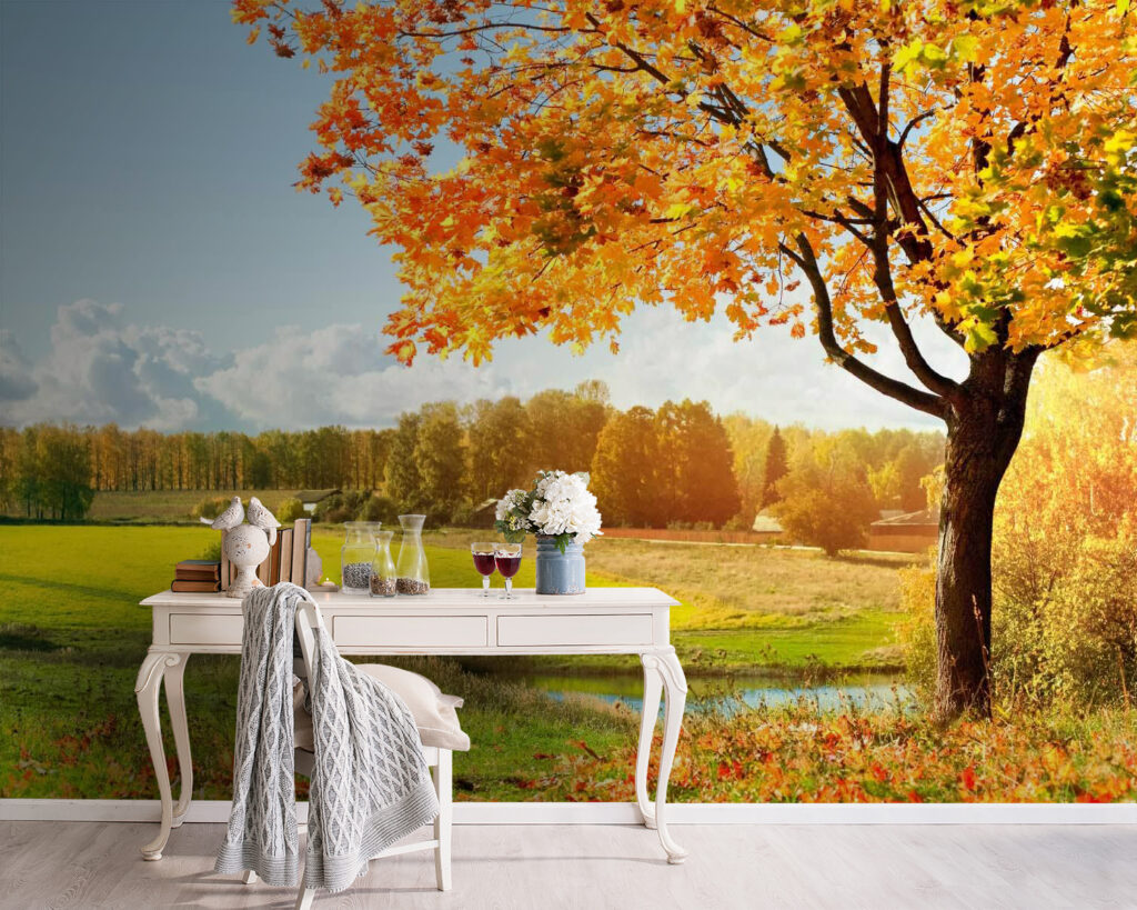 Tree with orange leaves in a field u57294pig5 1024x819 - Tree with orange leaves in a field - tegory