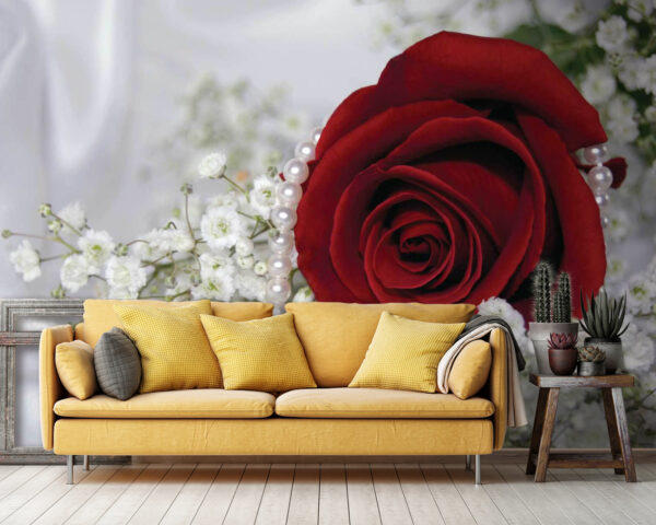 Red rose and white flowers u57071pig36 600x480 - Red rose and white flowers - tegory