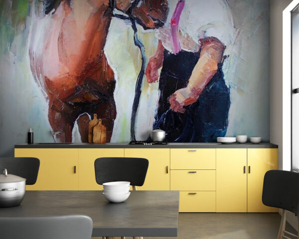 Painting of a girl kissing a horse u55964pik83 600x480 - Painting of a girl kissing a horse - tegory