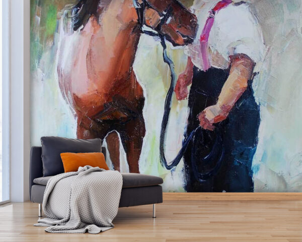 Painting of a girl kissing a horse u55964pig25 600x480 - Painting of a girl kissing a horse - tegory