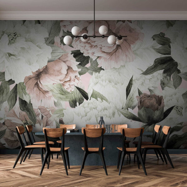 Delicate floral patterns in soft hues. Delicate floral patterns in soft hues.