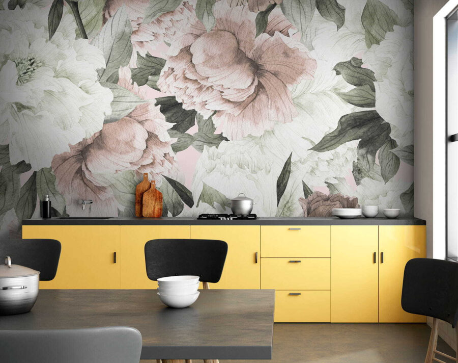 Delicate floral patterns in soft hues. Delicate floral patterns in soft hues.