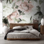 Wall murals Delicate floral patterns in soft hues