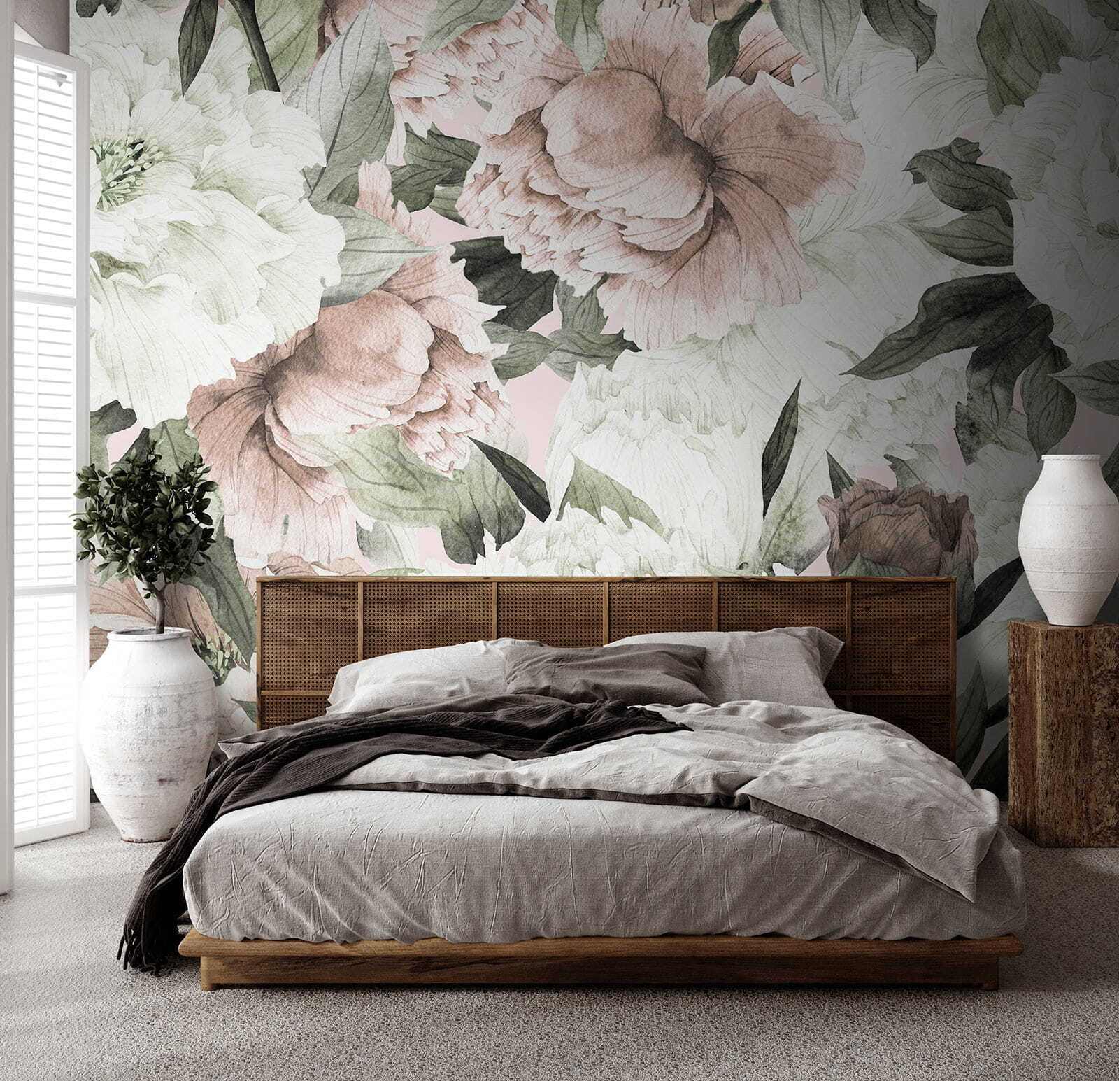 Delicate floral patterns in soft hues.