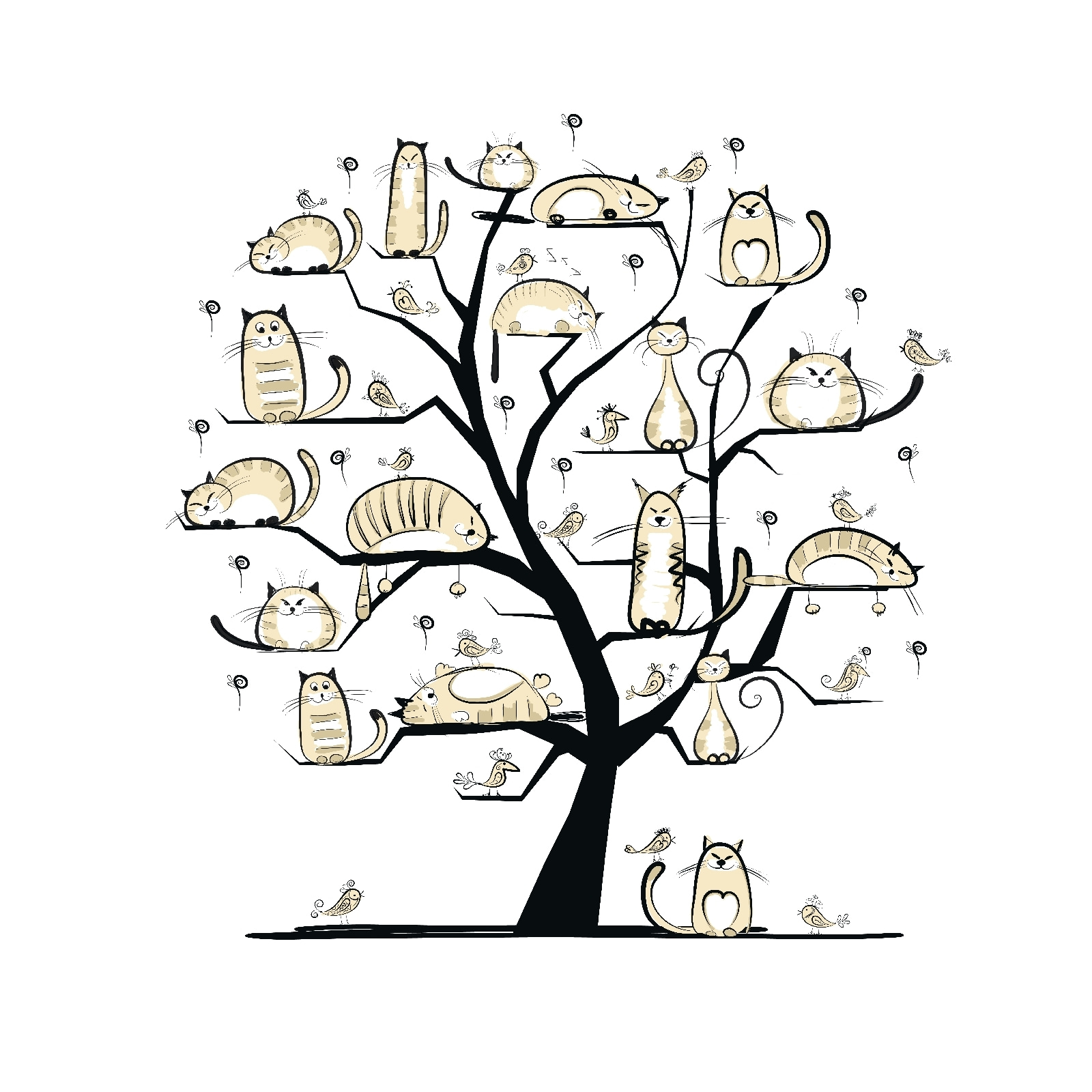Tree with cats on it u54856p - Tree with cats on it - tegory