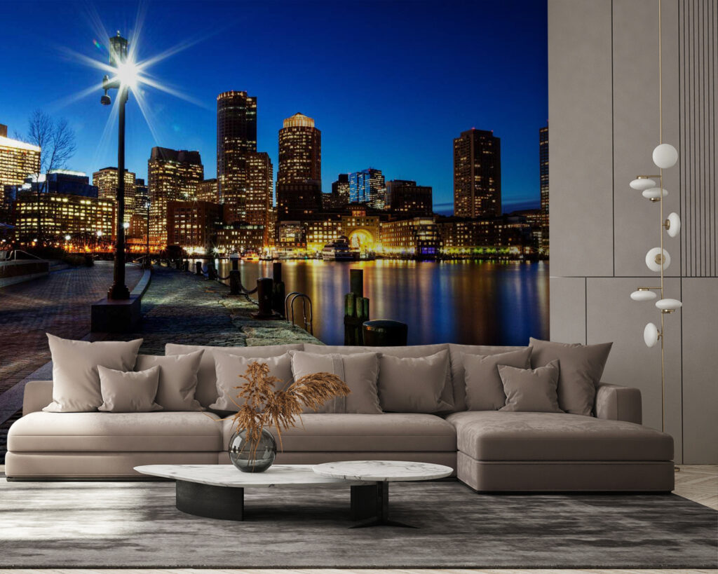 City skyline at night with a body of water u54624pig58 1024x819 - City skyline at night with a body of water - tegory